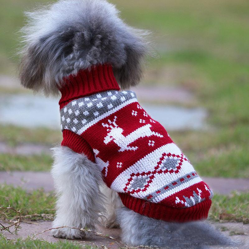 Festive Reindeer Print Christmas Dog Sweater