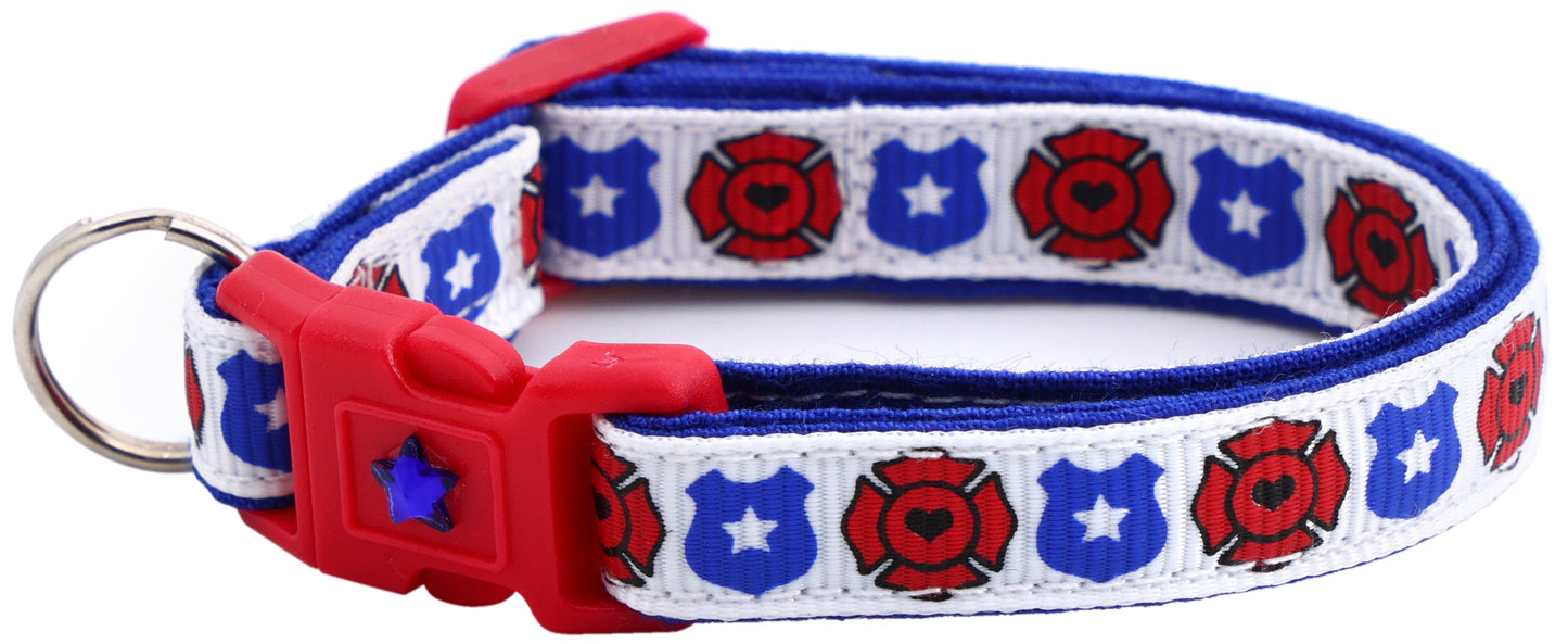 Fire and Police Badges Cat Collar