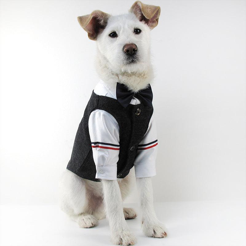 Pet Wedding Ensemble: Elegant Coral Fleece Suit For Your Furry Friend
