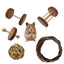 Natural Wood Play Molar Toy Set For Hamsters, Rabbits, And Birds