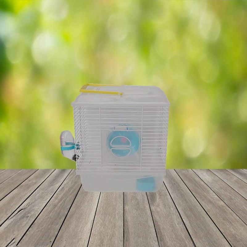 Golden Silk Bear Hamster Palace: Portable Cage With Heightened Plastic Cover And Transparent Crystal Small Garden