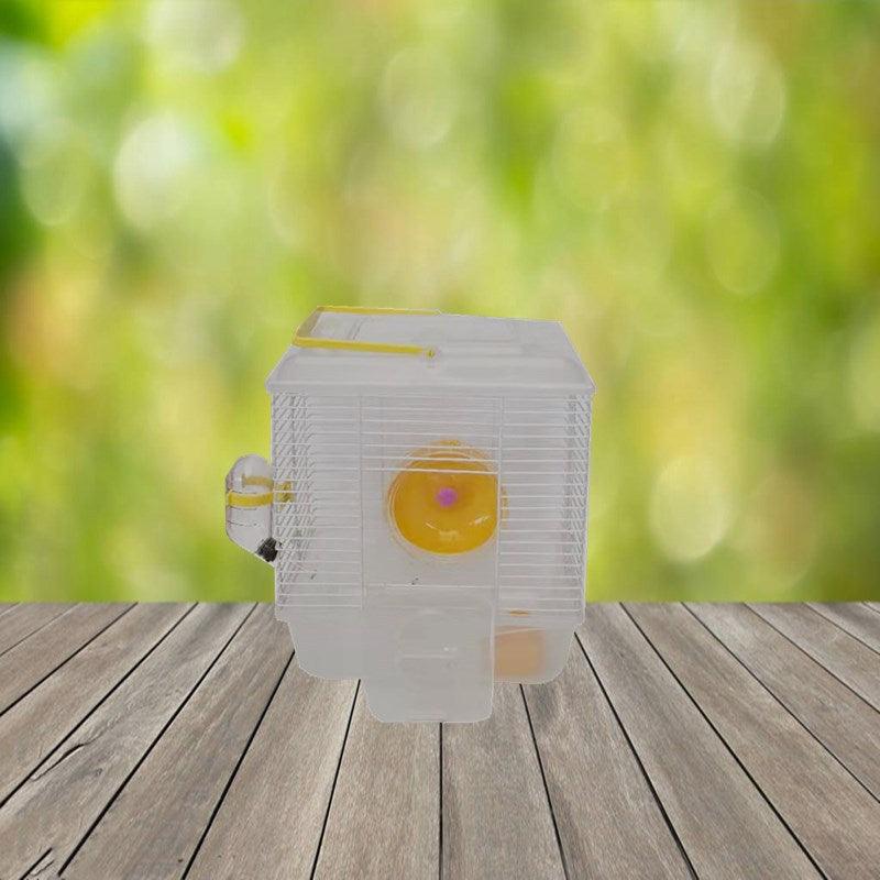 Golden Silk Bear Hamster Palace: Portable Cage With Heightened Plastic Cover And Transparent Crystal Small Garden