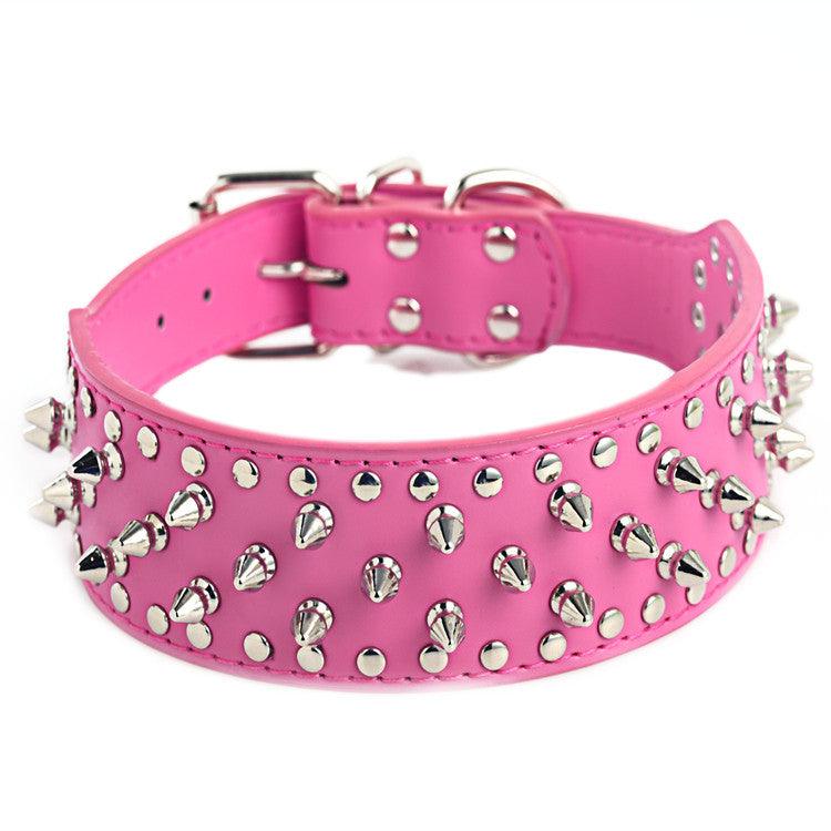 Rugged Rivet-Embellished Collar For Large Dogs