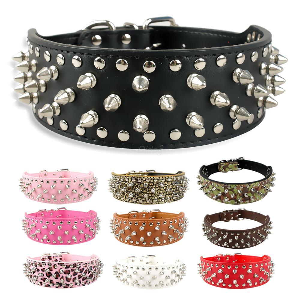 Rugged Rivet-Embellished Collar For Large Dogs