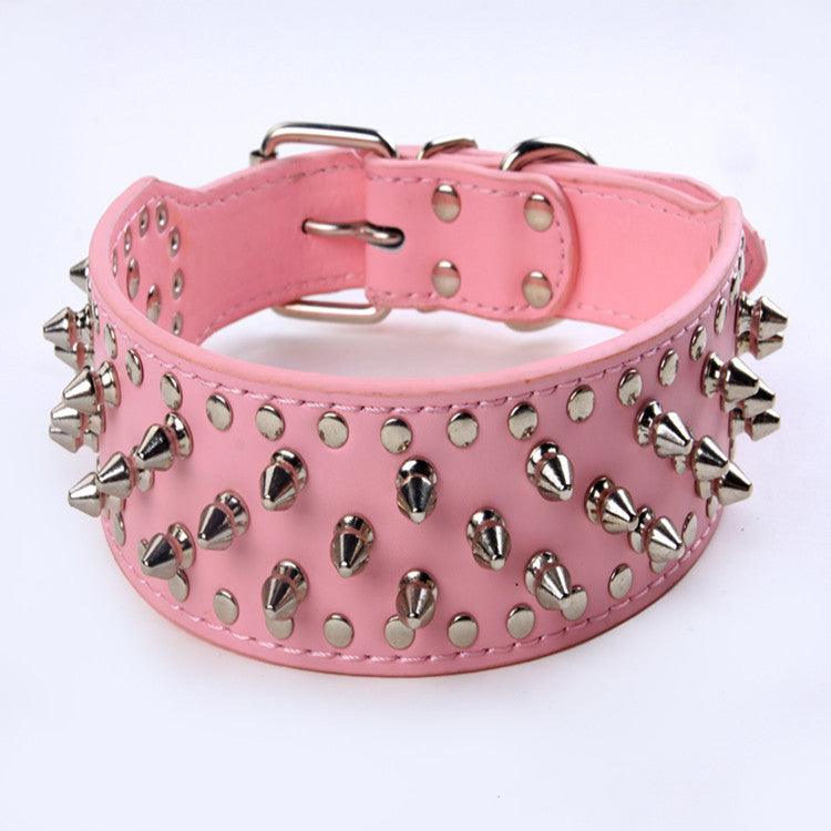 Rugged Rivet-Embellished Collar For Large Dogs