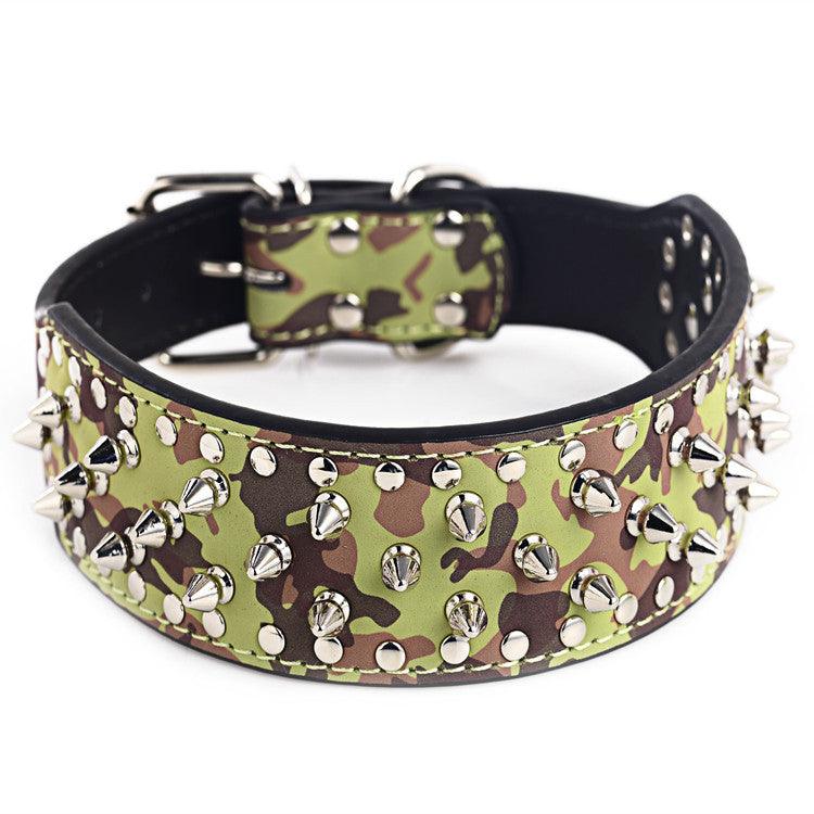 Rugged Rivet-Embellished Collar For Large Dogs