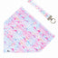 Pink and Blue Tribal Dog Bandana & Matching Keychain