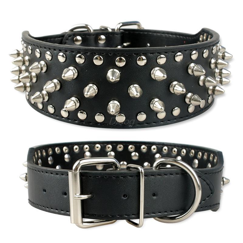 Rugged Rivet-Embellished Collar For Large Dogs