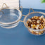 Sparkling Glass Cat Bowl With Elevated Metal Rack - Stylish And Functional Pet Feeder