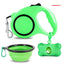 3-In-1 Dog Traction Rope And Folding Bowl Set
