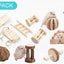 Natural Wood Pet Toy Set: Interactive Playtime Fun For Hamsters, Rabbits, Guinea Pigs, Parrots, Cats, And Dogs