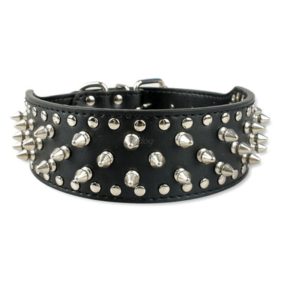 Rugged Rivet-Embellished Collar For Large Dogs