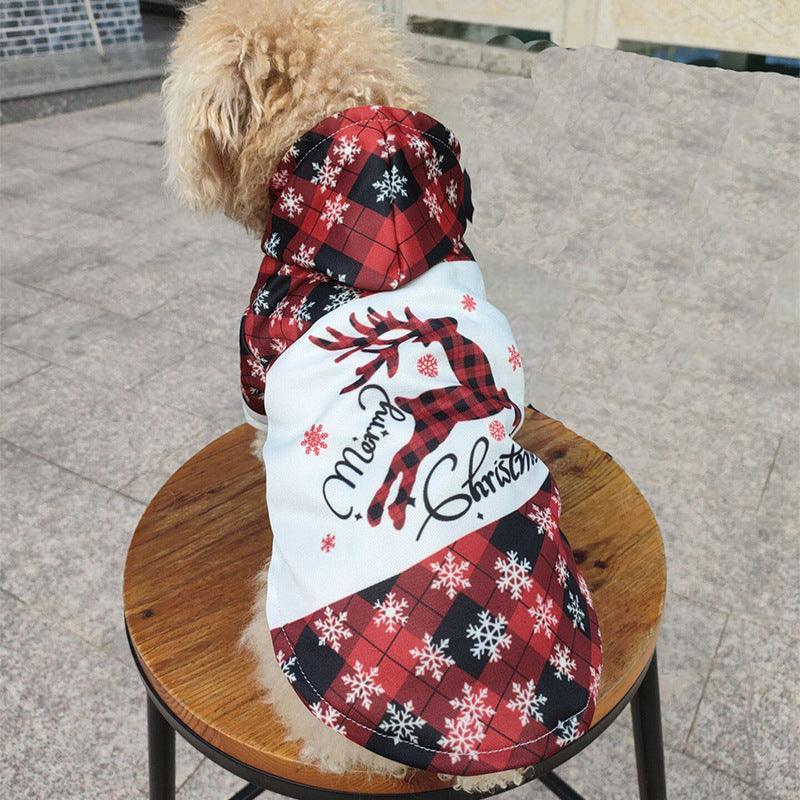 Festive Elk Print Christmas Dog Sweatshirt