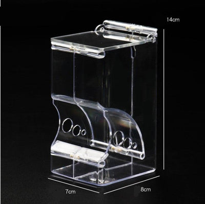 Transparent Plastic Hamster Feeder Food Box - Innovative Fixable Design