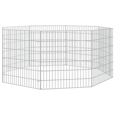 vidaXL Free Range Animal Enclosure 8-Panel 21.3"x23.6" Galvanized Iron