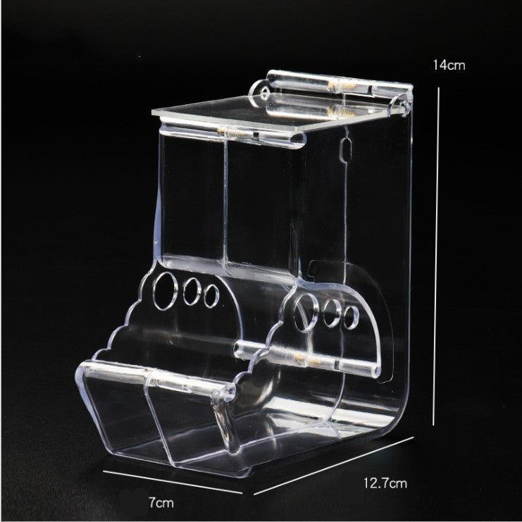 Transparent Plastic Hamster Feeder Food Box - Innovative Fixable Design