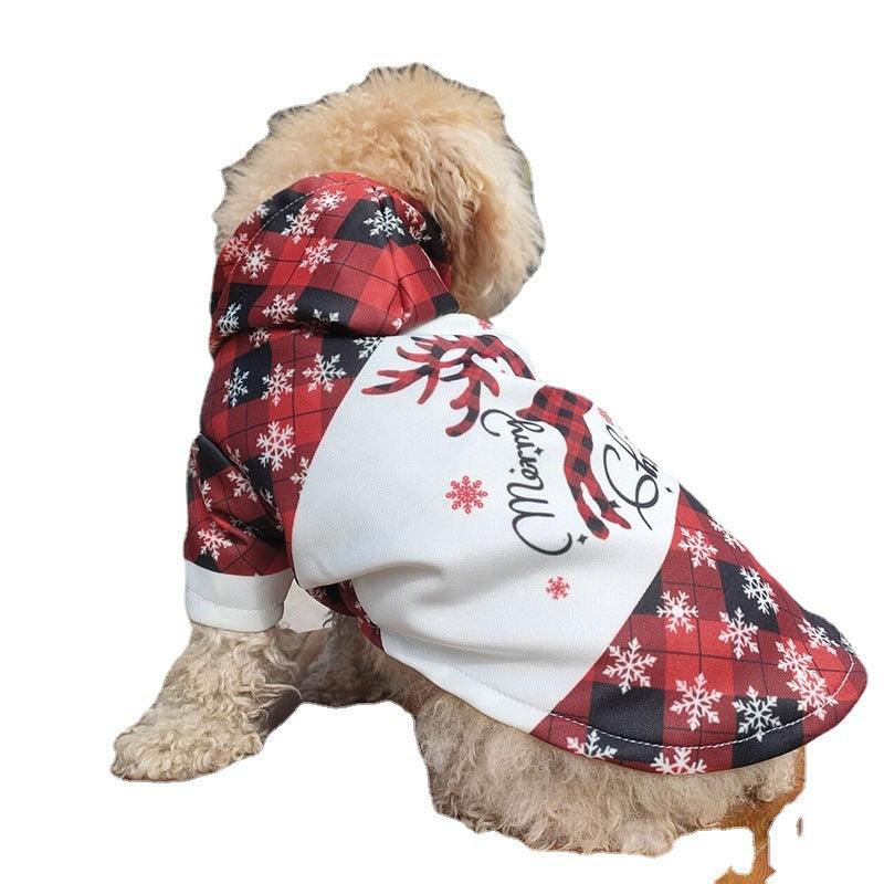 Festive Elk Print Christmas Dog Sweatshirt