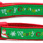 Merry Christmas Snowmen on Green Cat Collar