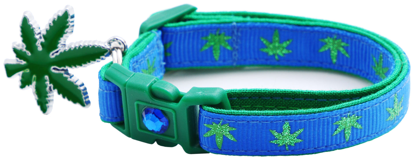 Marijuana Leaves Breakaway Cat Collar