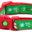 Merry Christmas Snowmen on Green Cat Collar