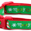 Merry Christmas Snowmen on Green Cat Collar