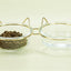 Sparkling Glass Cat Bowl With Elevated Metal Rack - Stylish And Functional Pet Feeder