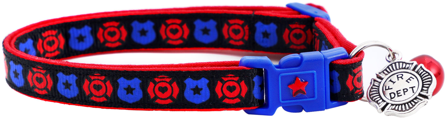 Fire and Police Badges Cat Collar