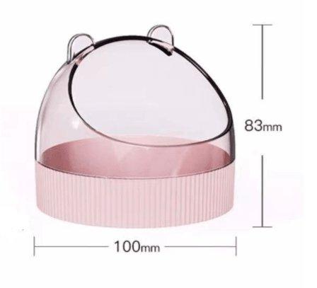 Colorful Candy Acrylic Hamster Food Basin With Gold Wire Feeder