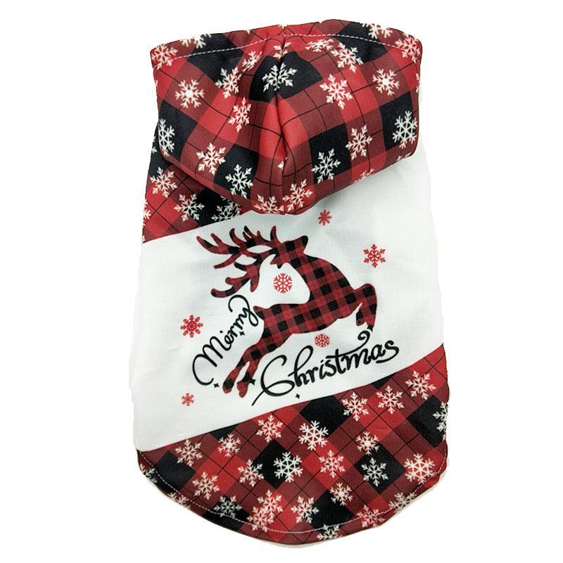 Festive Elk Print Christmas Dog Sweatshirt