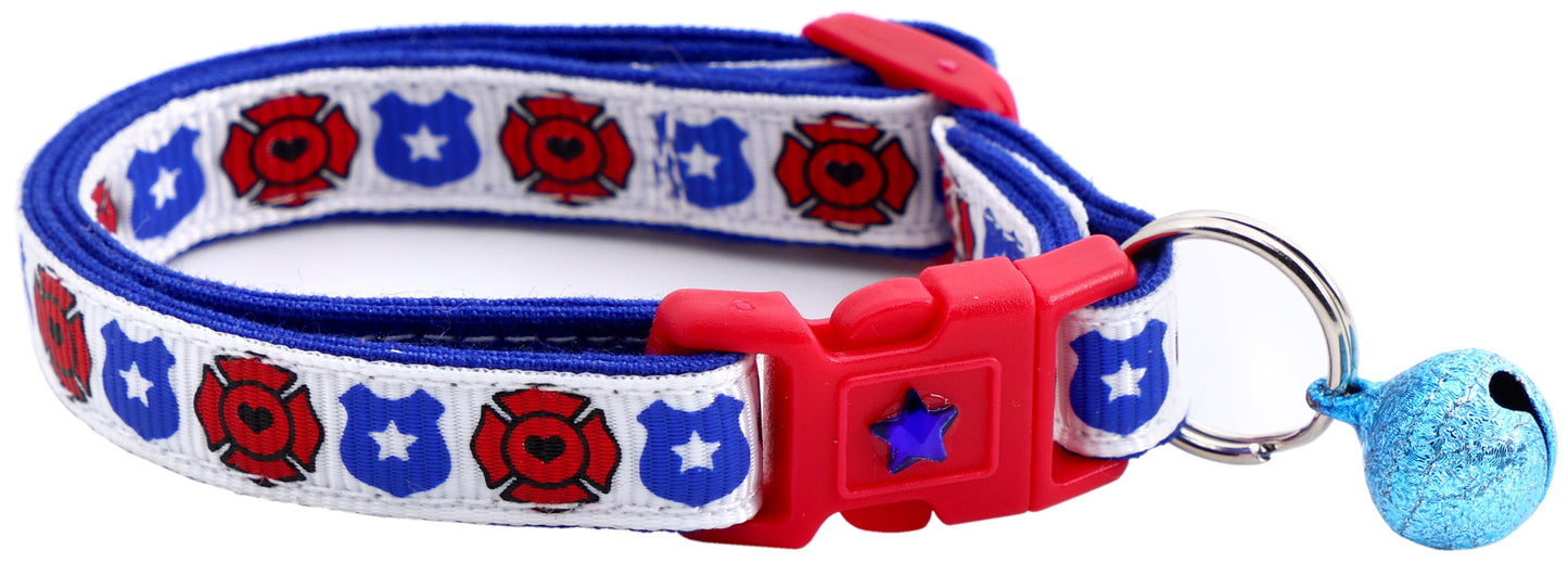 Fire and Police Badges Cat Collar