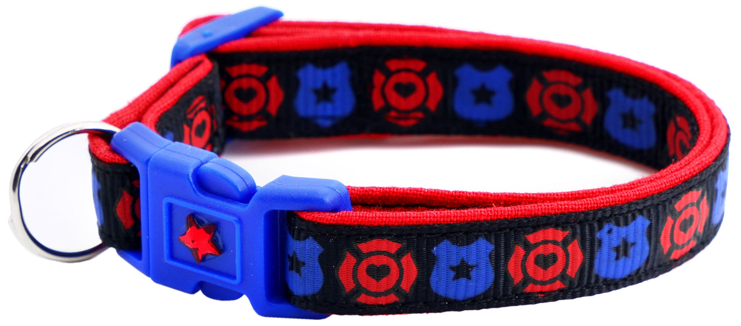Fire and Police Badges Cat Collar