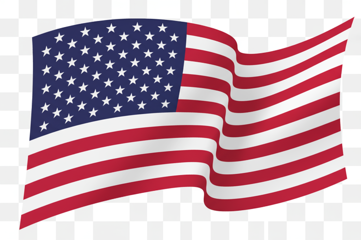 waving american flag icon with no background